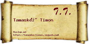 Tamaskó Timon névjegykártya
